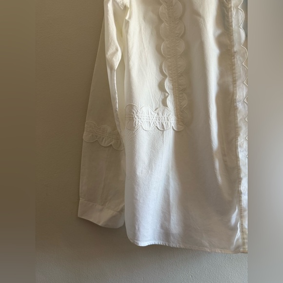 NWT m.i.h White Scalloped Button Dow Blouse, Delicate, Feminine, Size Medium - Picture 4 of 16